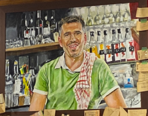 Clairmont's Windsor coffee shop painting of owner.
