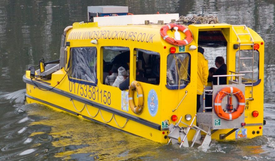 alt="Windsor Duck Tour amphibious vehicle on the Thames"