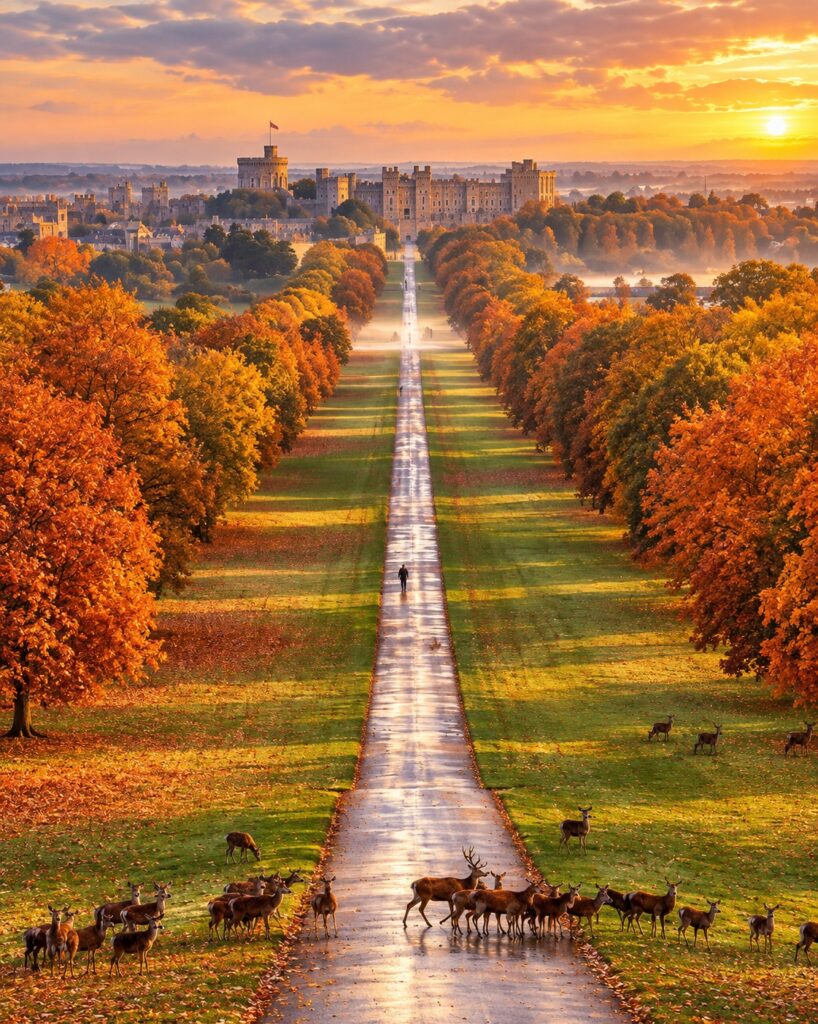 Windsor Castle and Long Walk in October