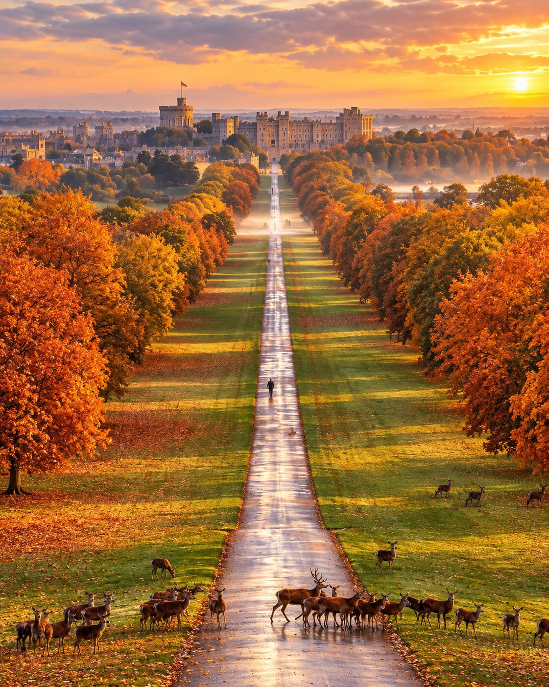 Windsor Castle and Long Walk in October
